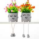 2 Packs Cute Fake Plants, Kawaii Artificial Potted Plants for Table Desk Home Bedroom Bathroom Office Shelf Office Wall Room Farmhouse Decor Artificial Plants B3 (Yin-pan-b3)