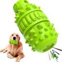 PIFFZEDO Dog Toys for Aggressive Chewers,Interactive Natural Rubber Chew & Squeaky Toy for Large Medium Breed,Dog Toothbrush,Tough & Durable (Green,Large) (Large(50-90 lbs))