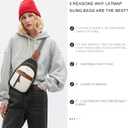 LATMAP 7L Sling Bag For Women Men Backpack Fanny Pack Crossbody Chest Travel Shoulder Belt Bags Purse Handbag PU Leather