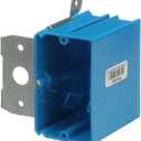Carlon B121ADJ Outlet Box, New Work, 1 Gang, 3-3/4-Inch Length by 3-7/8-Inch Width by 3-3/8-Inch Depth, Blue
