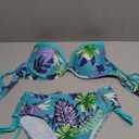 WDIRARA Women's 2 Piece Floral Print Tie Side Swimwear Summer High Waist Bikini Set Multicolor Green Small, S
