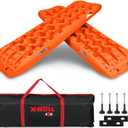X-BULL New Recovery Traction Tracks Sand Mud Snow Track Tire Ladder 4WD (Orange, 3gen) (Bag+Hardware+Tracks)