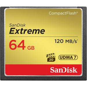 SANDISK 64GB Extreme CompactFlash Memory Card UDMA 7 Speed Up To 120MB/s - SDCFXSB-064G-G46