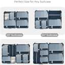 Percover Compression Packing Cubes 6-Piece Set, Packing Cubes Compression for Travel with Multi-Size Organization, Travel Organizer for Carry On & Checked Luggage, Navy Blue