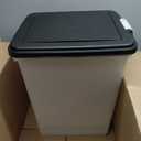 IRIS USA Airtight Dog Food Storage Container, Up to 54 lbs, Attachable Wheels, For Dog Cat Bird and Other Pet Food Storage Bin, Keep Fresh, Translucent Body, Easy Mobility, Black