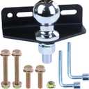 Lawn Mower Trailer Hitch Kit with Chrome Trailer Hitch Ball, 3/4x2 Inch Hitch Ball Garden Tractor Pro Hi Hitch Fit for Many Models of Trailers, Golf Carts, Tractors
