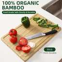 20x15 Inch Bamboo Cutting Board for Kitchen - Large Wooden Chopping Board with Juice Groove & Handle, Multipurpose Butcher Block for Meat/Vegetables, Reversible Wood Charcuterie Cheese Serving Board