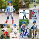 2 x Toddler Kids Bike Helmet Set - Adjustable Cycling Helmet with Knee, Elbow Pads & Wrist Guards Sport Protective Gear Little Kid, Small: 20.1"-21.2"/51-54cm