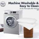 KNX Soft Fluffy Bed Pillows with 100% Cotton Breathable Cover - 20x30 Queen Size Set of 2, Ideal for Stomach and Back Sleepers, Hypoallergenic Down Alternative, Machine Washable (Soft - Low Loft) (White)