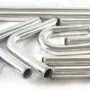 2" 8-Pcs Universal Intercooler Pipe Piping Turbo Polished Aluminum Kit with Silicone Hoses and Stainless Steel T-Clamps