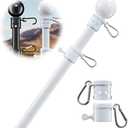 Flag Pole Holder for Outside House - 5ft Heavy Duty Stainless Steel House Flag Pole Kit, Tangle Free Spinning Flagpole For Outdoor Porch Residential Decoration - White