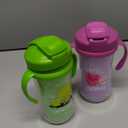 Dr. Brown's Milestones Insulated Sippy Cup with Straw and Handles, Spill-Proof Tumbler with Lid, 2-Pack, Green & Purple, 10 oz/300 mL, BPA Free, 12m+