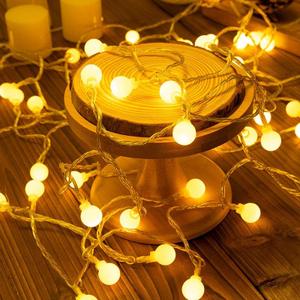 String Lights,for Party Wedding Party Christmas Decor,Small Round Ball String Lights(USB Style Warm Colour 40 Lights-6M)