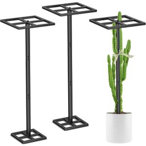 2 Pcs Metal Dragon Fruit Trellis, Durable Adjustable Dragon Fruit Stand Gardening Support for Vertical Climing Plants Trees Cactus Garden Outdoor Indoor Potted Support 8''12''45'' (Black)