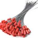 20pcs Security Marking Cable Seals Tamper Proof Steel Wire Seal Numbered Shipping Seals Disposable Pull Tight Self-Locking Cable Seal Truck, Trailers, Cargo, Containers Seal Ties Straps (Red, 20pcs)