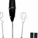 Milk Frother Handheld Electric Whisk with Stand & Batteries Coffee Latte