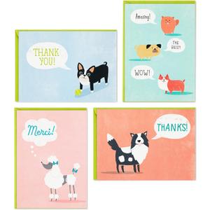 Hallmark Thank You Cards Assortment, Cute Dogs (48 Cards and Envelopes)