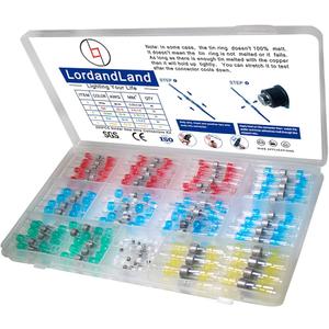 200PCS Solder Seal Wire Connectors Kit, Waterproof Solderless Heat Shrink Butt Terminal - Solder Sleeve Insulated Wire Connectors for Marine Automotive Boat Truck Wire Joint