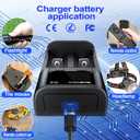 18650 Battery Charger,LCD Display Charger for 3.7V Li-ion Battery 18650,26650,21700,18500,18350,16650 1.2V LiFePO4 Ni-MH Ni-Cd A AA AAA Rechargeable Batteries(Battery not Included)