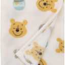 Disney Winnie The Pooh - Ivory, Yellow & Aqua Super Soft Plush Baby Blanket, Ivory, Yellow, Aqua