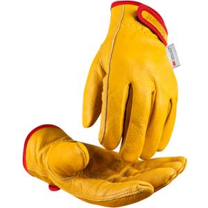 toolant Winter Leather Work Gloves, Warm 3M Thinsulate Lining for Cold Weather Work, Thermal Insulated Gloves (Large, Yellow - Winter Version (1 Pair))