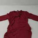 Women's Ruched Long Sleeve Elegant Bodycon Basic Casual Midi Dress M