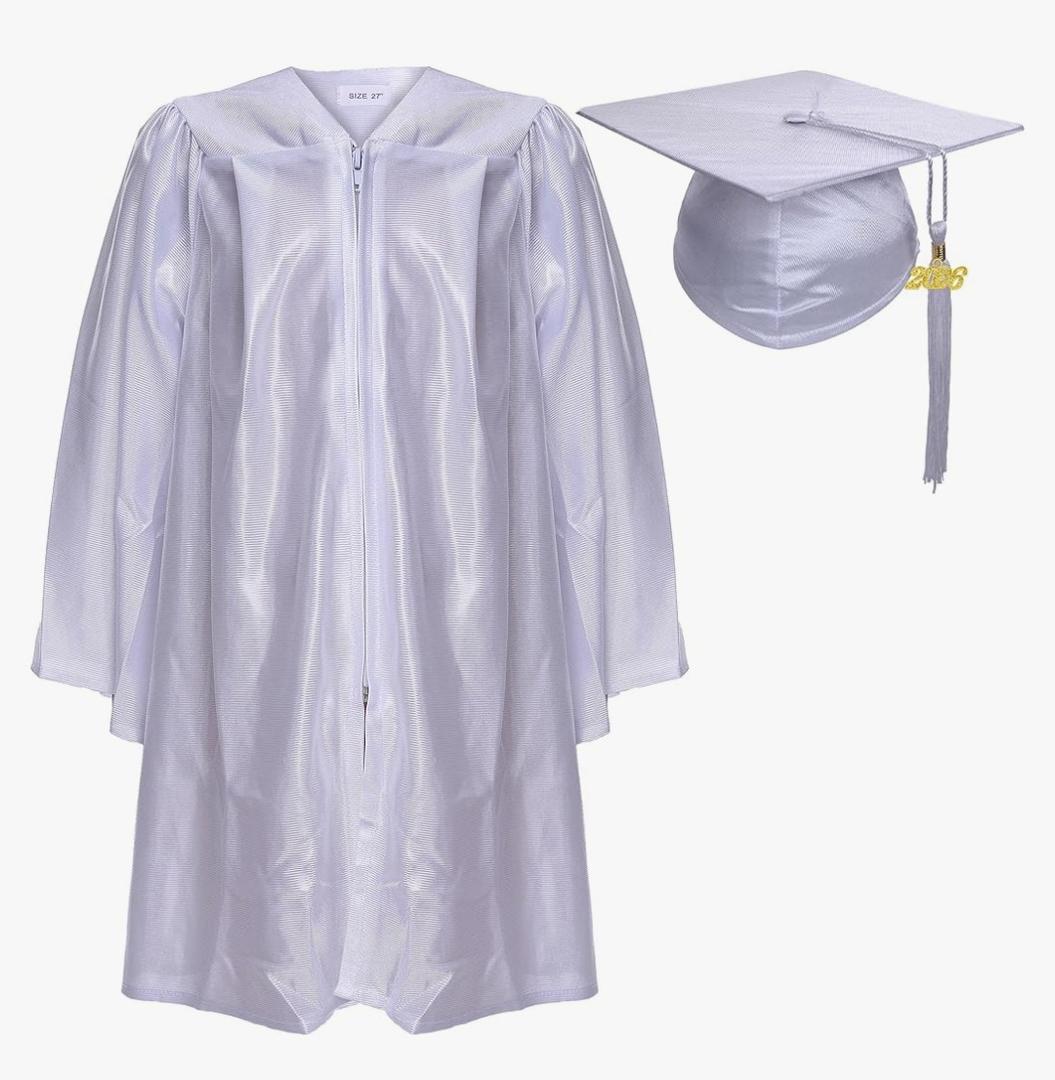 Newrara Unisex Shiny Kindergarten Graduation Gown Cap with Tassel Size 30"