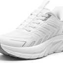 ALLSWIFIT Women's Slip On Walking Shoes Running Comfortable Tennis Breathable Non Slip Athletic Gym Workout Cross Training Fashion Sneakers, Size 6, White, SARR034W