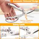Heavy Duty Kitchen Scissors, Poultry Shears for Meat, Chicken, Bone, Turkey, Fish, Multi-Purpose Kitchen Shears With Anti-Slip Handle, Spring Loaded, Dishwasher Safe