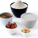 TP Mixing Bowls with Lids, 10-Piece Nesting Melamine Bowls Set for Prepping Serving Baking Cooking, Non Slip Bottom, Set of 5, Blue and White