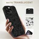 Designed for iPhone 16 Pro Max Case, Cute Rose Flower Floral Pattern Design, Slim Soft TPU Liquid Silicone Protective Cover for Women Girls - Black