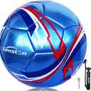 Senston Soccer Ball Size 3 & Size 4 & Size 5 for Kids and Adult Official Match Training Soccer Ball with Pump (Blue)