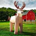 8FT Reindeer Inflatables Christmas Farm, Ranch Blow up Animals Decorations, Holiday Winter Inflatable Decor, Built-in LEDs for Garden, Lawn, Yard, Patio, Outdoor