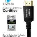 10K 8K 4K Certified HDMI 2.1 Cable, 6 Ft 48Gbps Ultra High Speed HDMI Cable, Support 10K@30Hz 8K@60Hz 4K@120Hz, D-HDR, eARC Dolby Atmos for TV, Projector, Monitor, PS5/4, Xbox, Laptop (Black)