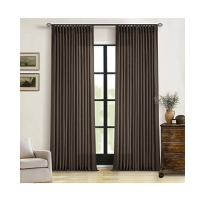 Dark Chocolate Pinch Pleated Linen Curtains 96 Inches Long 2 Panels for Living Room Bedroom Memory Training Brown Semi Sheer Pleat Drapes with Hooks Rings Light Filtering Window Curtain 40x96