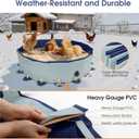 Chicken Dust Bath Tub, 31.5'' D * 7.9'' H Chicken Dust Bath Container with 16 Ground Stakes, Foldable Design, Tough PVC, Dust Bath for Chicks, Chicken House Cleaner Container, Chicken Coop Accessories