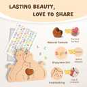 Wooden Cat Family Puzzle, Personalized Wooden Puzzle Customized 4 Name Puzzle for Home Crafts Decor, House Warming Birthday Family Party for Mother's Day New Baby