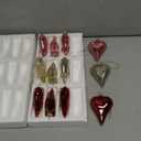 12 Pcs Valentines Heart Glass Ornament 2.76 Inch Red Pink Glass Heart Shaped Decor Valentine Day Tree Hanging Ornaments Shiny Romantic Love Shaped Hang on Christmas Wedding Anniversary Decor