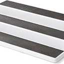 Copco 3-Tier Non-Skid Spice Rack Organizer for Kitchen Cabinet or Pantry, 15-Inch Tiered Shelf, White/Gray, Slip-Resistant Design for Jars and Bottles