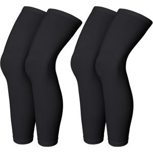 Skylety Compression Leg Sleeve Full Length Leg Sleeves Sports Cycling for Men Women, Running, Basketball (Large, Black)