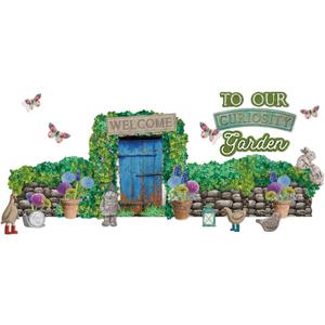 Eureka Curiosity Garden Welcome Classroom Bulletin Board Set for Teachers, 50 Pieces