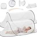 2 Pcs Large Pop Up Mosquito Net for Bed 78 * 31 * 22 Inch Portable Foldable Mosquito Netting for Camping Outdoor Indoor Travel Patio Bug Net Mesh Tent Canopy for Adults Bedroom, White