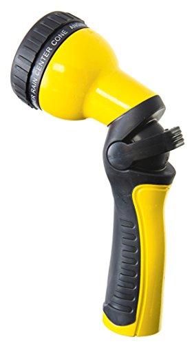 Dramm One Touch Revolution 9 Pattern Spray Gun with Thumb Control Water Flow, Perfect for Water Restricted Areas when Watering Plants, Pots, Baskets, Vegetables, Yellow