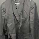 WULFUL Mens Slim Fit Suit One Button 3-Piece Blazer Dress Business Wedding Party Jacket Vest & Pant (Light Grey), Size: 3XL