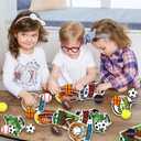 30 Pack Valentines Day Sport Balls with Cards Goodie Bags Bulk Mini Stress Relief Squeeze Sports Balls for Valentines Day School Class Game Prizes Kids Toys Presents Exchange Party Favors