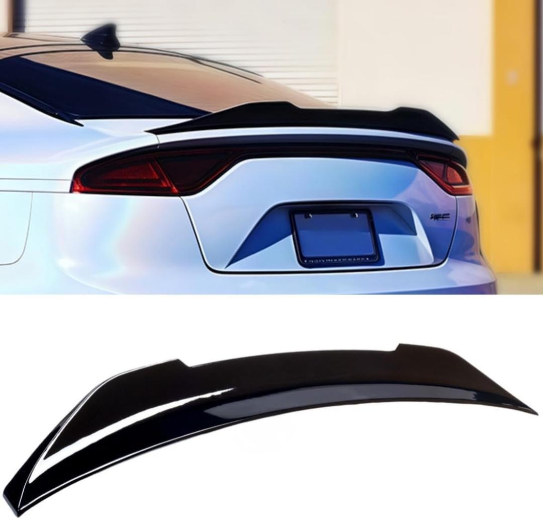 WheelX Rear Spoiler Compatible with 2018-2024 Kia Stinger, PSM Style Trunk Exterior Duckbill High Kick Tail Deck Lid Wing Lip Splitter 2018 2019 2020 2021 2022 2023 2024 (Glossy Black)