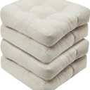 Basic Beyond Chair Cushions for Dining Chairs, Non-Slip Chair Pads, Thick Seat Cushions for Dining Room Chairs, Kitchen Chair Cushions Set of 4, 17" x 17" x 4", Beige