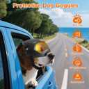 Dog Goggles,UV Protection Dog Sunglasses for Medium Breed,Dogs Eye Protection with Adjustable Strap and Detachable PU Leather Hat (Colorful Glass)