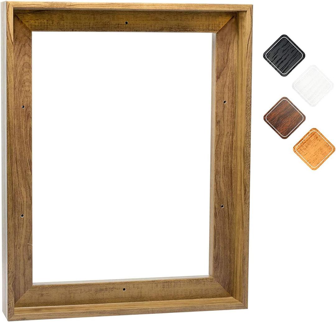 Canvas Floating Frame, Picture Wall Art Painting Frame for 16X20 Inch Finished Canvas Painting 1-1/4 Depth, Picture Art Wall Dcor, Light Brown