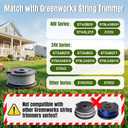 YWTESCH 12 Pack 0.065" Single Line Weed Wacker String Compatible with Greenworks String Trimmer, Auto-Feed Weed Eater String Replacement Spool for Greenworks Weed Wacker (10 Spool+2 Cap)